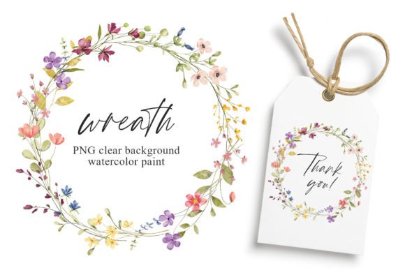 Download Wreath, Watercolor Wild Flowers, Frame. - Wild Collection