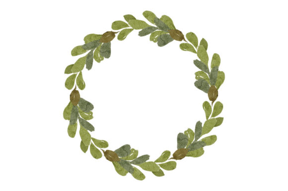 Download Leaf Foliage Circle Frame Watercolor - Circle Collection
