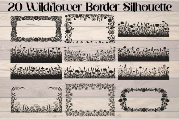 Download Wildflower Border Silhouette - Wild Collection